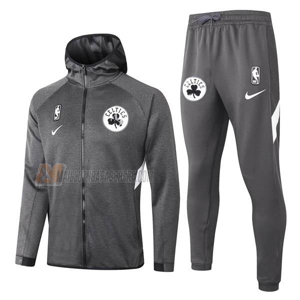 veste à capuche boston celtics de gris 2023