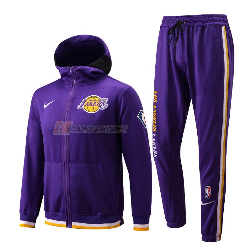 veste à capuche los angeles lakers de homme violet vc005 2022