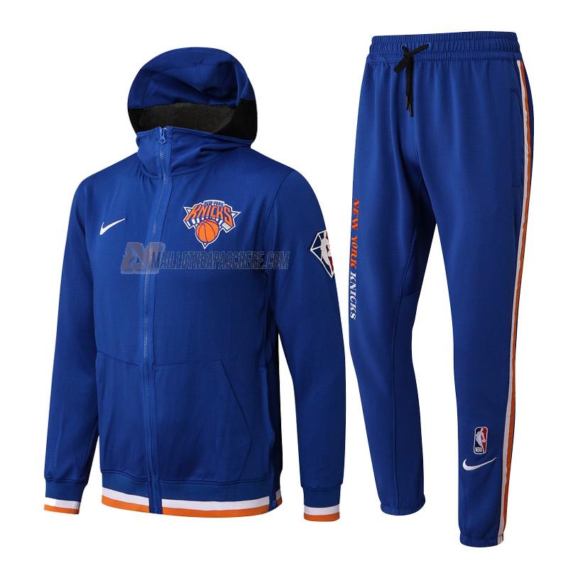 veste à capuche new york knicks de homme bleu vc019 2022