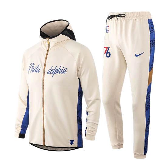 veste à capuche philadelphia 76ers de blanc 2023