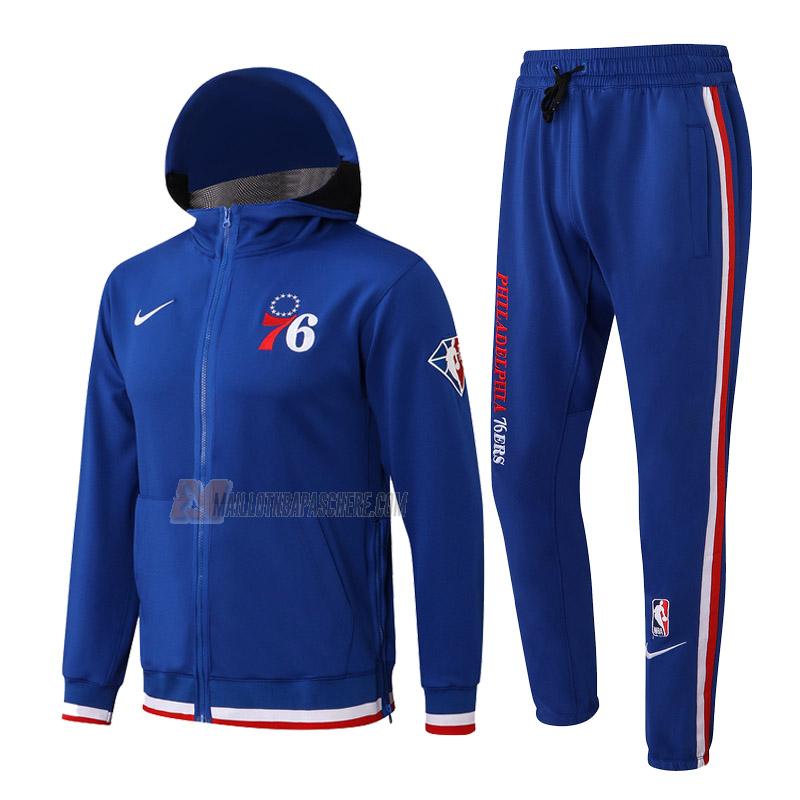 veste à capuche philadelphia 76ers de homme bleu vc015 2022